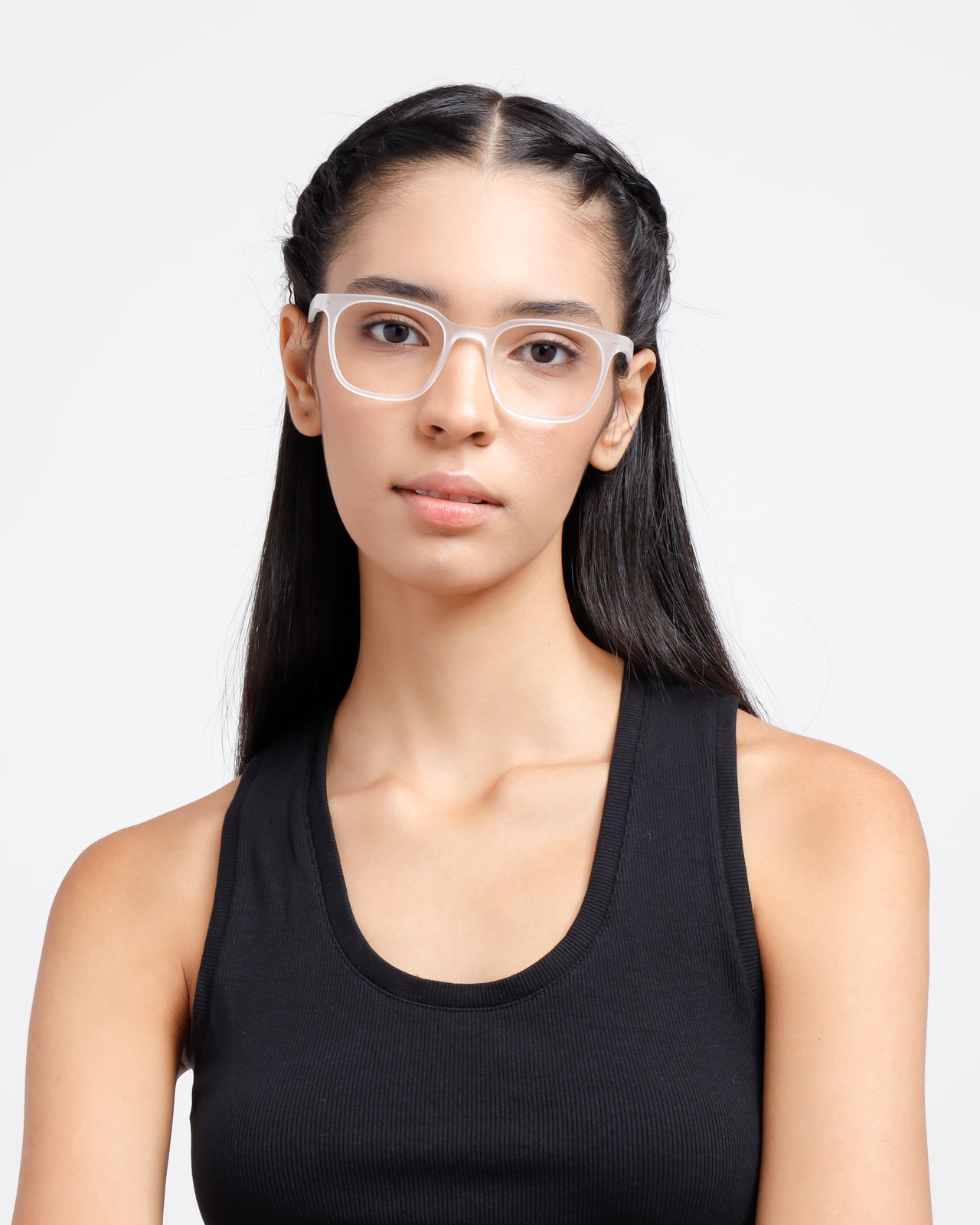 Ivory White Unisex Square Opticals